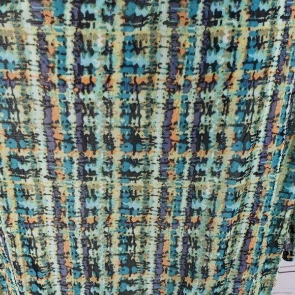 Larry Levine Green Multi Colored‎ Medium Scoop Neck Blouse - Picture 7 of 8